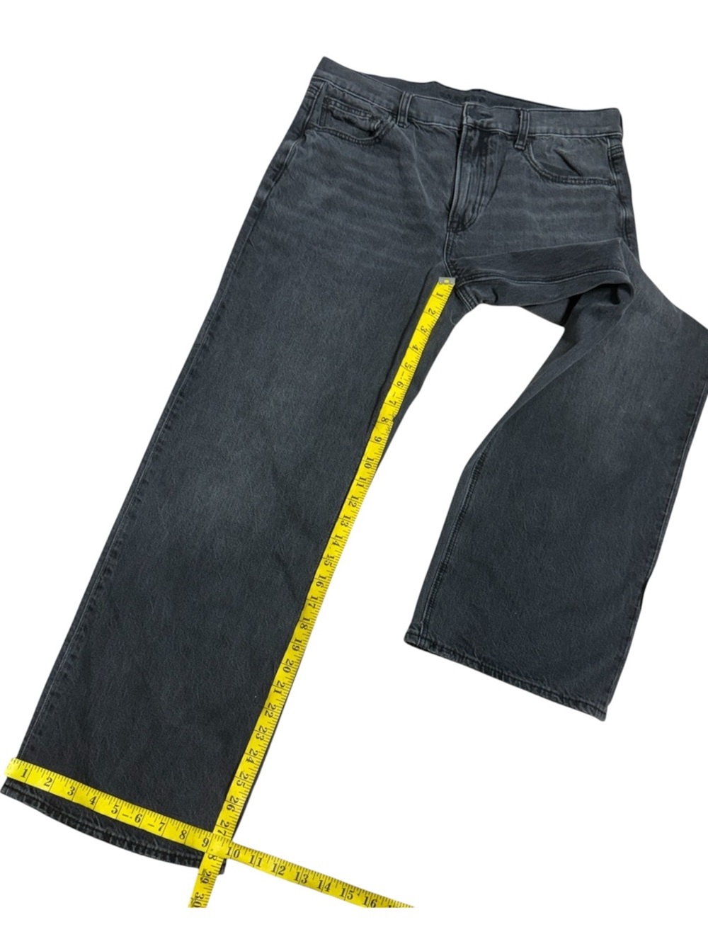 American Eagle High Waisted Stovepipe Jeans Washed Black Size 6 Regular - Picture 4 of 7